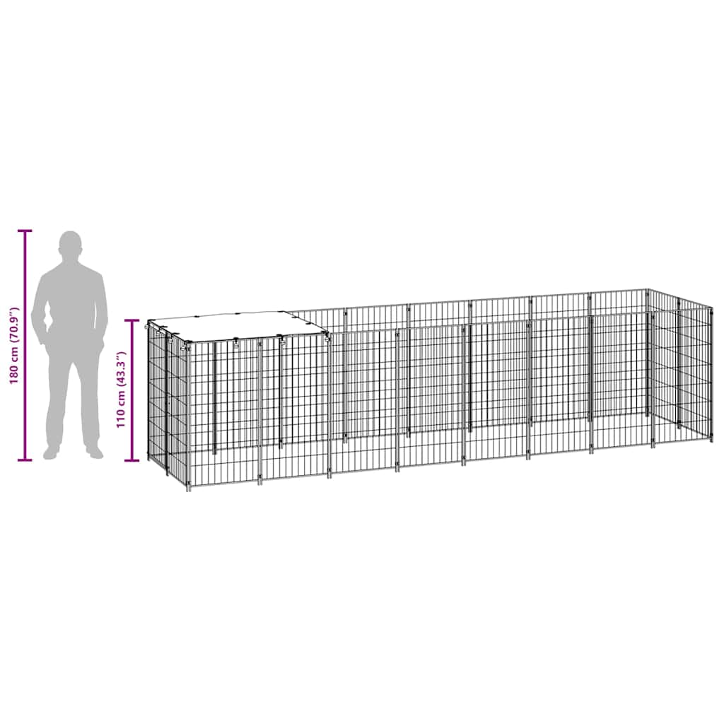 Σπιτάκι Σκύλου Μαύρο 4,84 m² Ατσάλινο