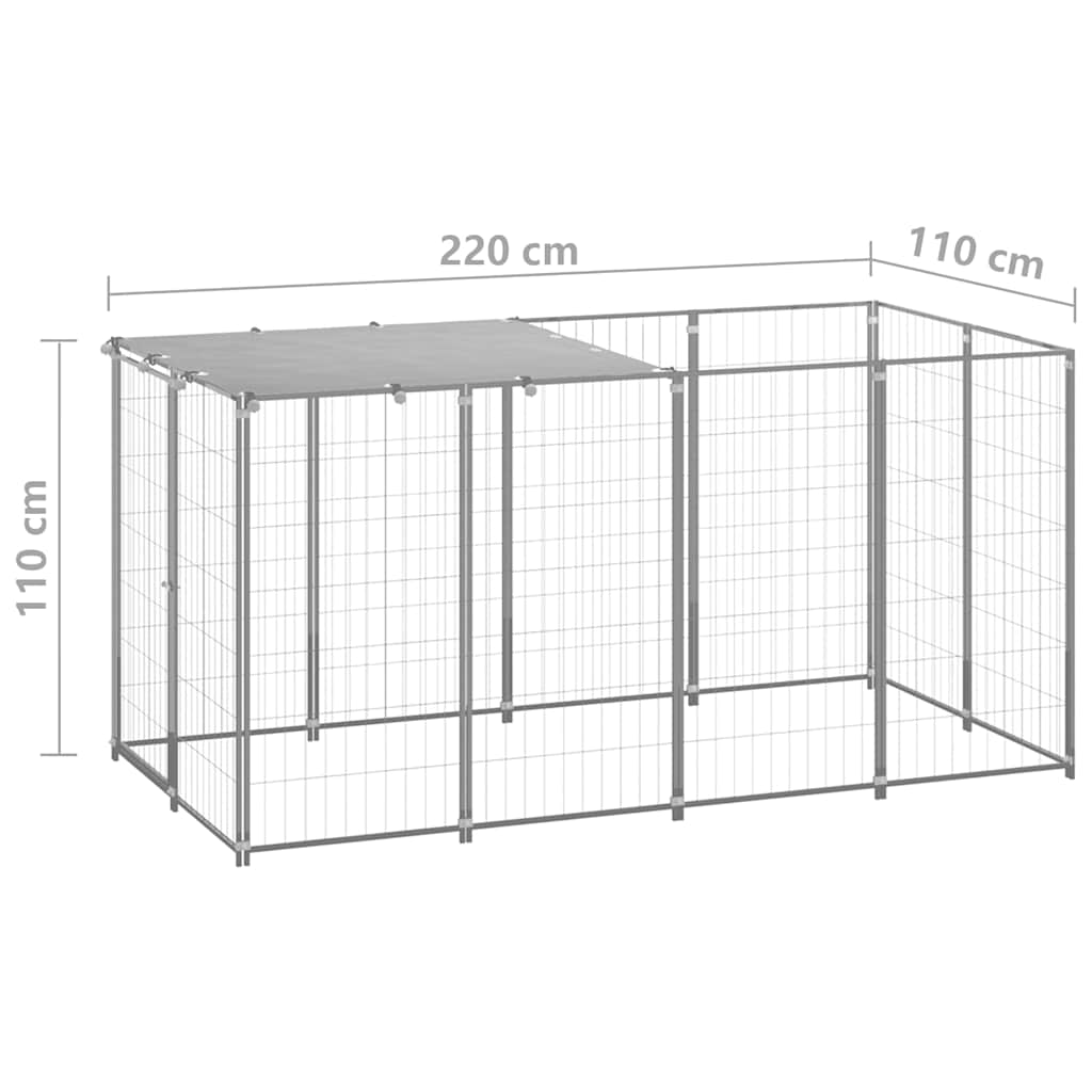 Σπιτάκι Σκύλου Ασημί 2,42 m² Ατσάλινο