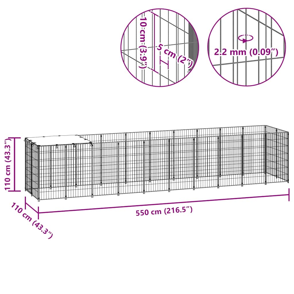 Σπιτάκι Σκύλου Ασημί 6,05 m² Ατσάλινο