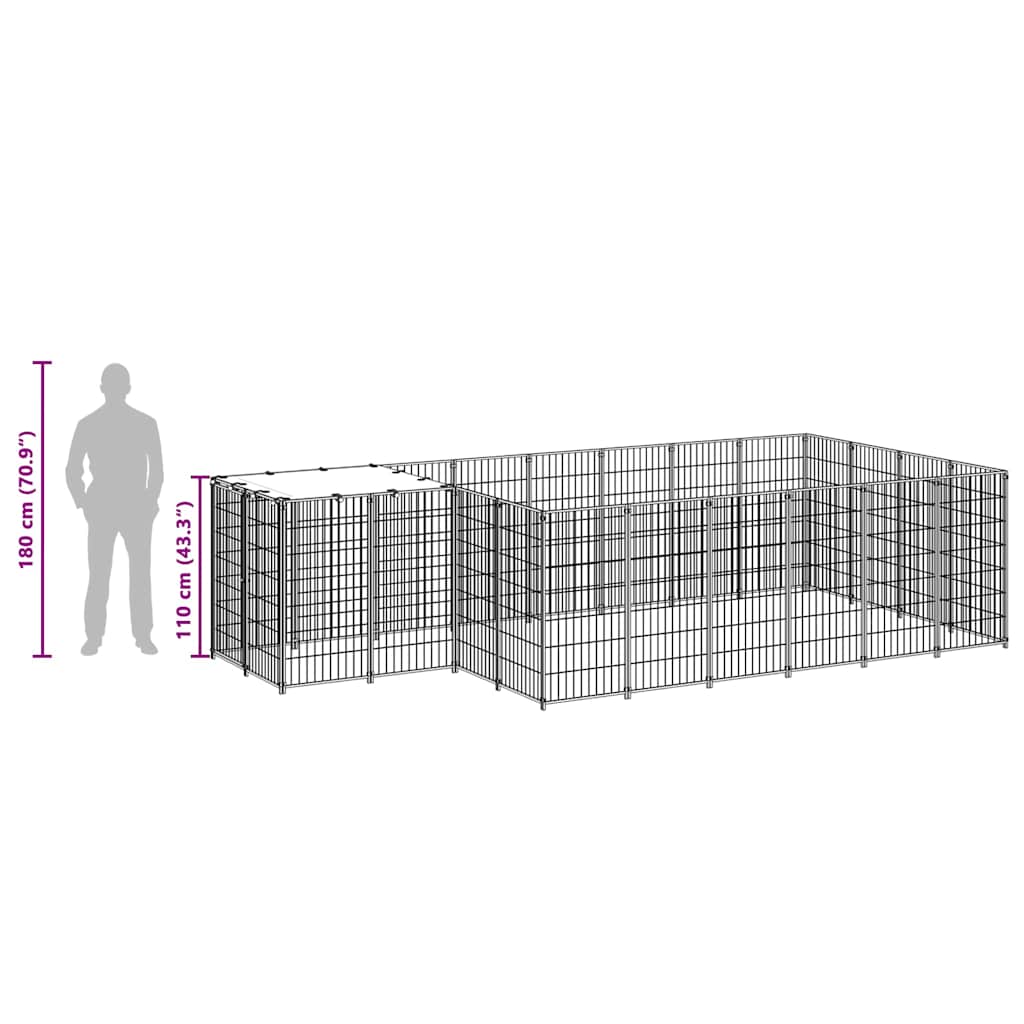 Σπιτάκι Σκύλου Μαύρο 8,47 m² Ατσάλινο