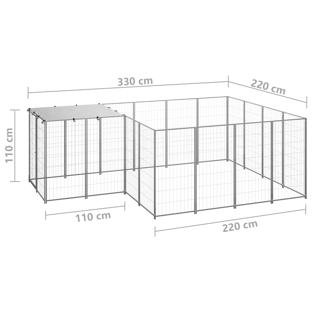 Σπιτάκι Σκύλου Ασημί 6,05 m² Ατσάλινο
