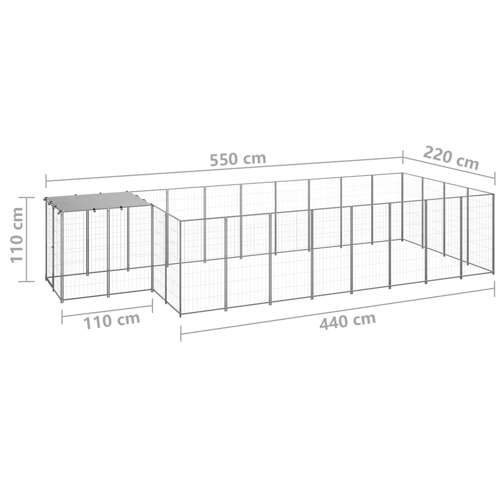 Σπιτάκι Σκύλου Ασημί 10,89 μ² Ατσάλινο