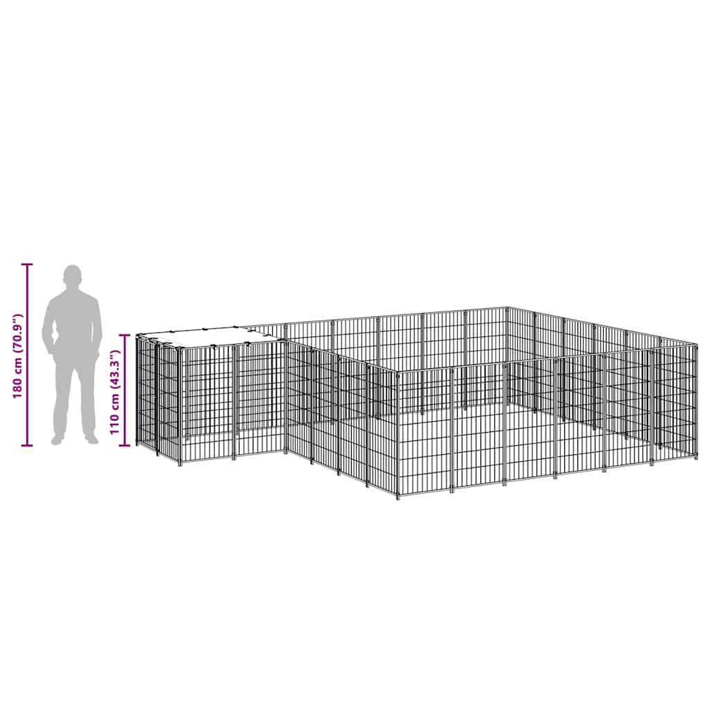 Σπιτάκι Σκύλου Μαύρο 12,1 μ² Ατσάλινο
