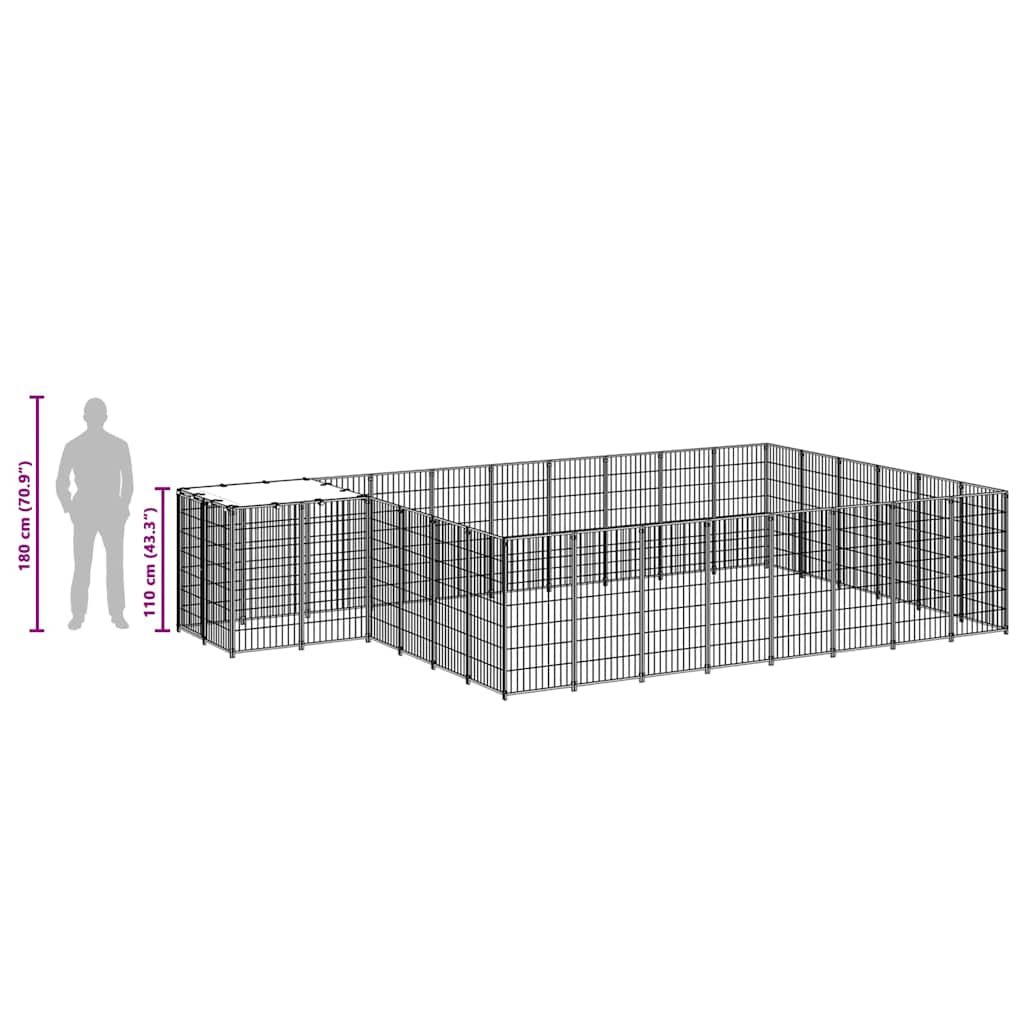 Σπιτάκι Σκύλου Μαύρο 15,73 μ² Ατσάλινο