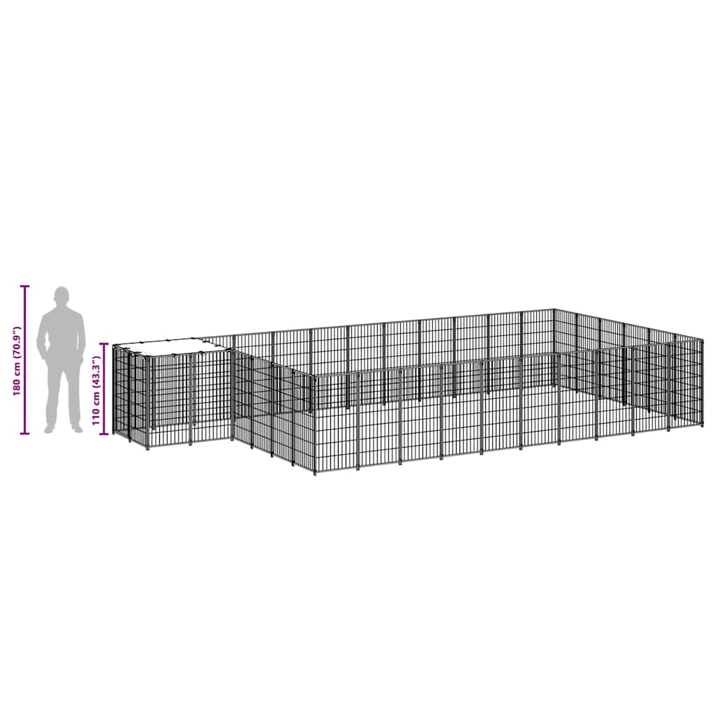Σπιτάκι Σκύλου Μαύρο 19,36 μ² Ατσάλινο