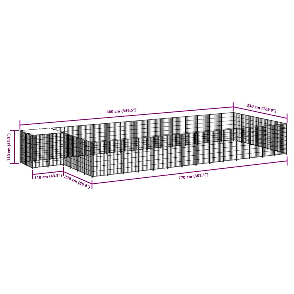 Σπιτάκι Σκύλου Μαύρο 26,62 μ² Ατσάλινο