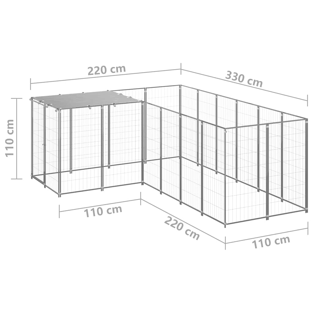 Σπιτάκι Σκύλου Ασημί 4,84 μ² Ατσάλινο