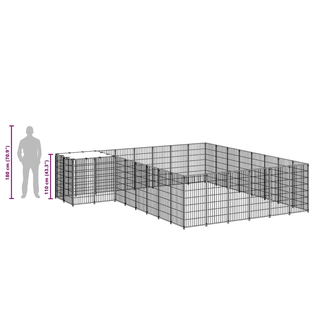 Σπιτάκι Σκύλου Μαύρο 15,73 μ² Ατσάλινο