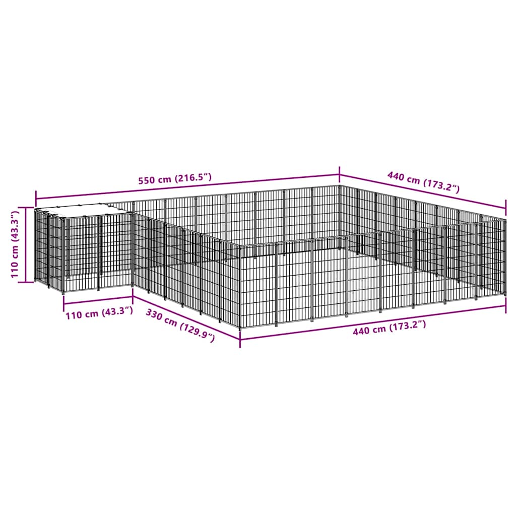 Σπιτάκι Σκύλου Μαύρο 20,57 μ² Ατσάλινο