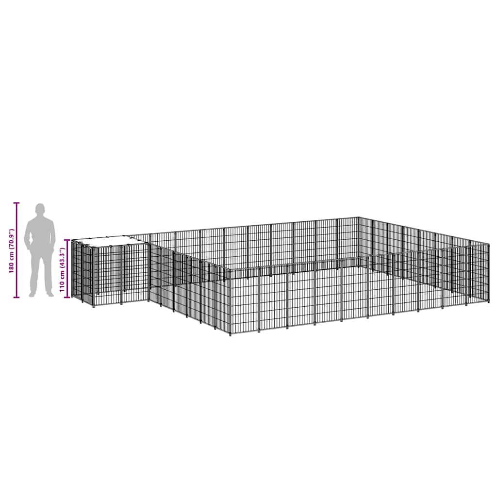 Σπιτάκι Σκύλου Μαύρο 25,41 μ² Ατσάλινο