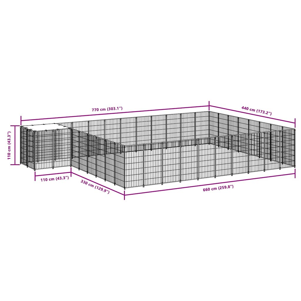 Σπιτάκι Σκύλου Μαύρο 30,25 μ² Ατσάλινο