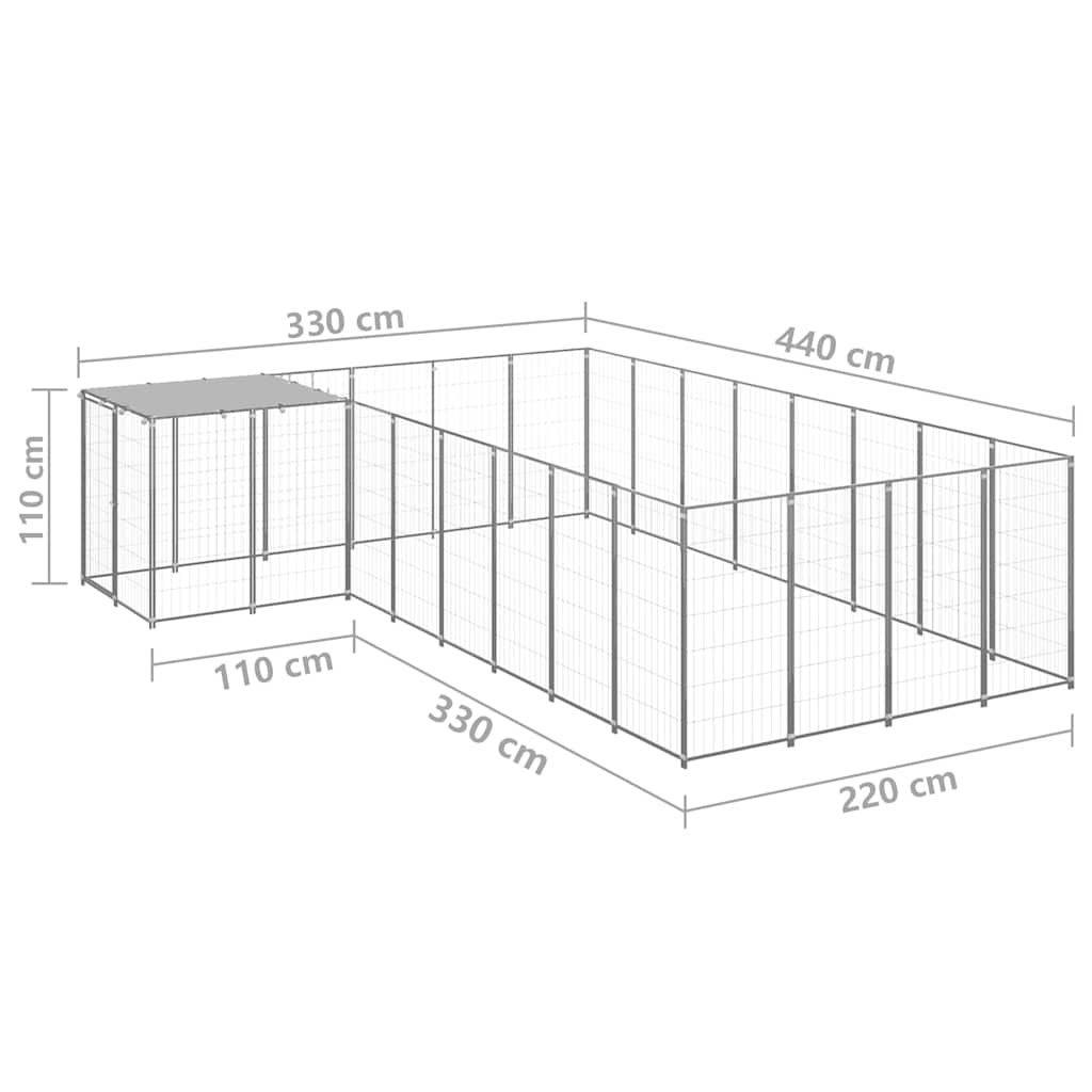 Σπιτάκι Σκύλου Ασημί 10,89 μ² Ατσάλινο