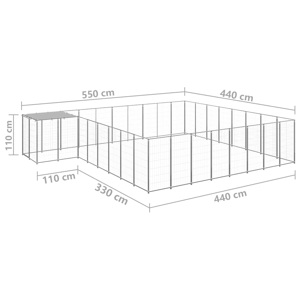Σπιτάκι Σκύλου Ασημί 20,57 μ² Ατσάλινο