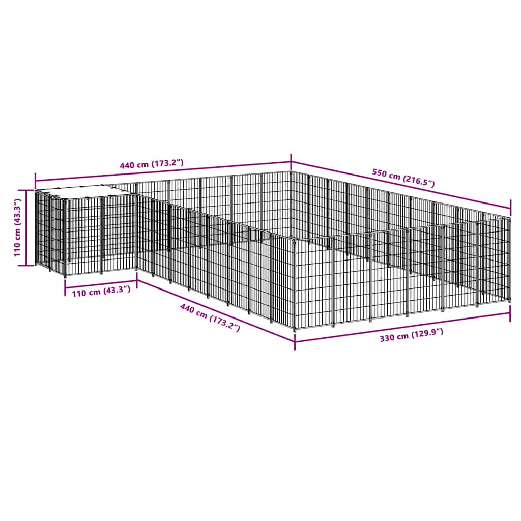 Σπιτάκι Σκύλου Μαύρο 19,36 μ² Ατσάλινο