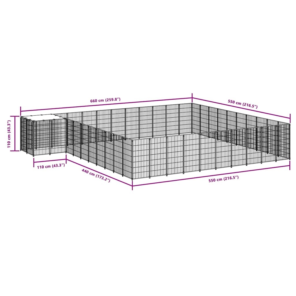 Σπιτάκι Σκύλου Μαύρο 31,46 μ² Ατσάλινο