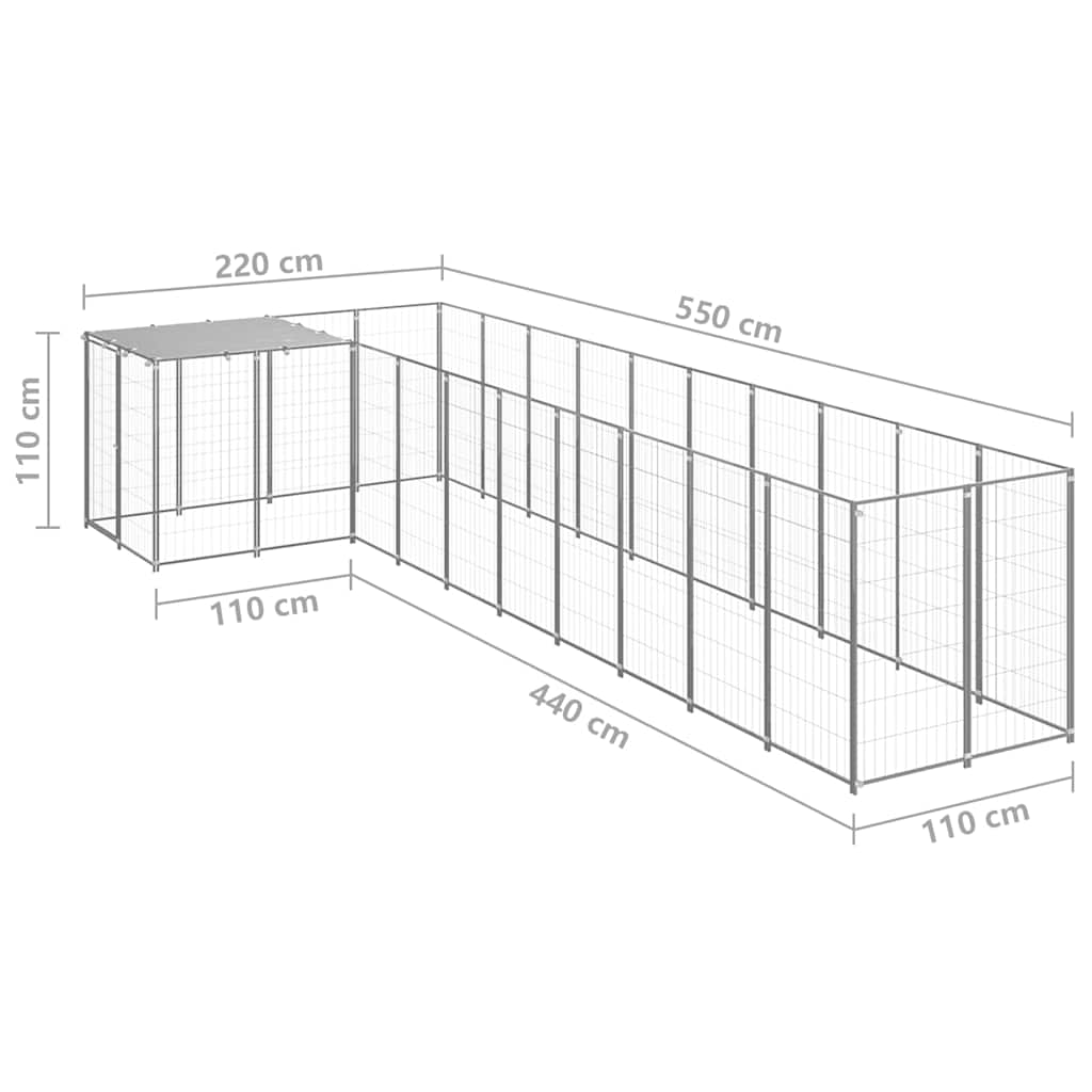 Σπιτάκι Σκύλου Ασημί 7,26 μ² Ατσάλινο