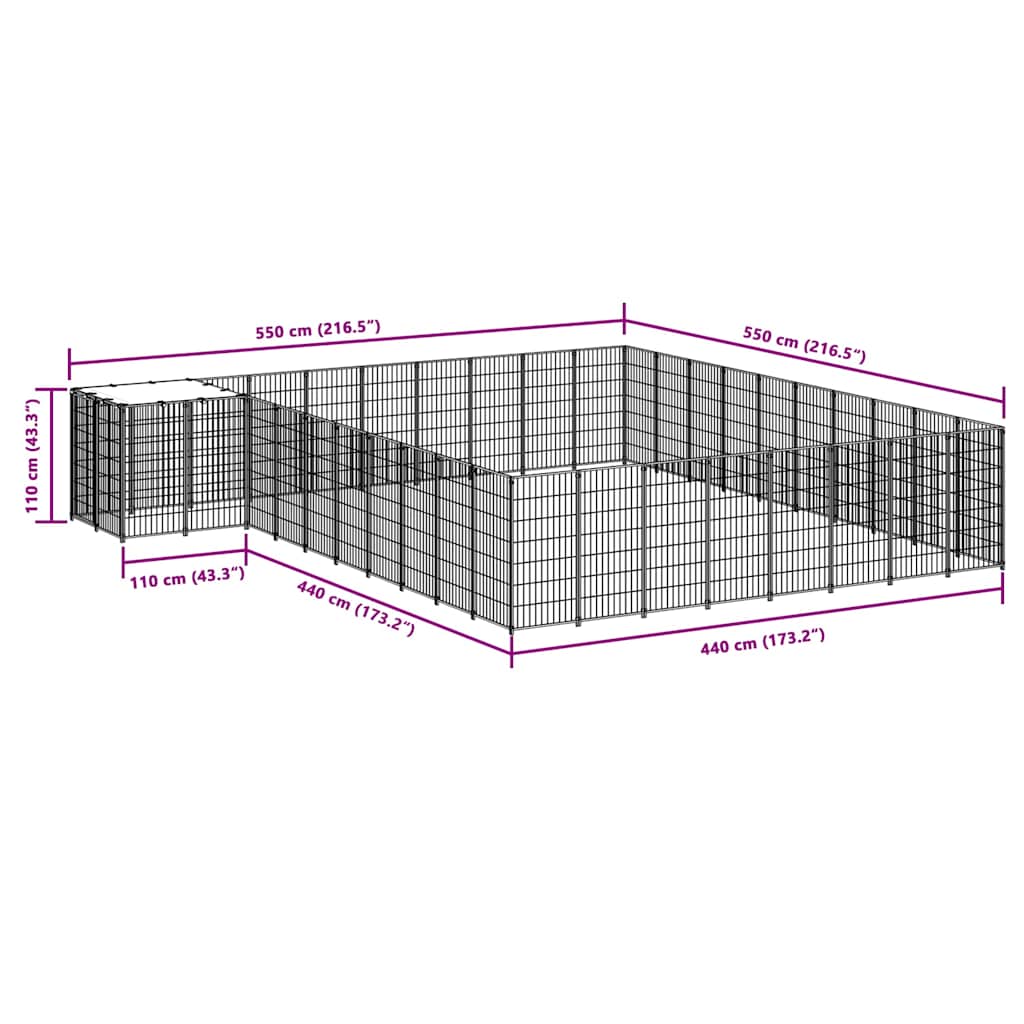 Σπιτάκι Σκύλου Ασημί 25,41 μ² Ατσάλινο