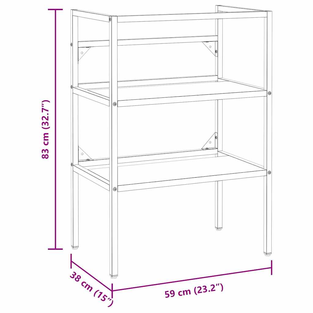 Έπιπλο Μπάνιου Μαύρο 59 x 38 x 83 εκ. Σιδερένιο