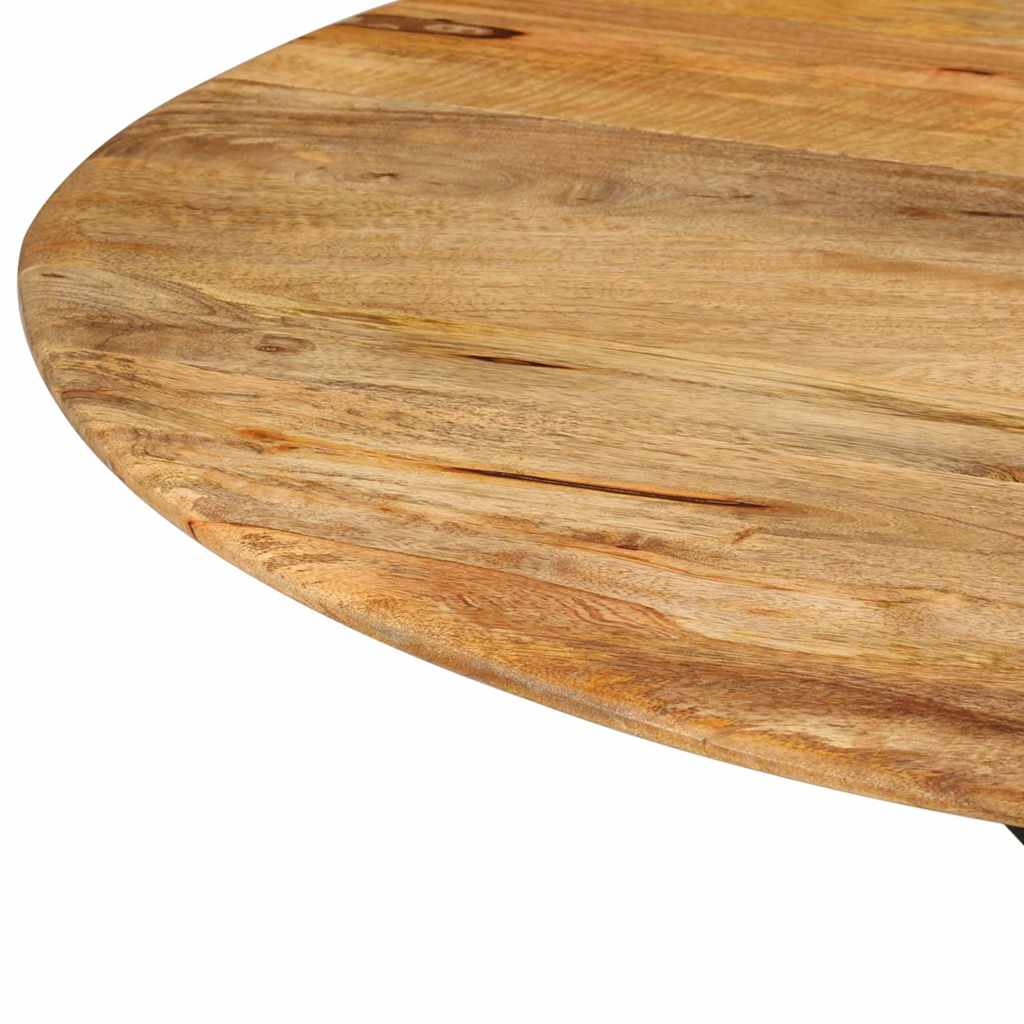 Τραπεζαρία Ø 110x78 εκ. από Μασίφ Ξύλο Μάνγκο και Ατσάλι
