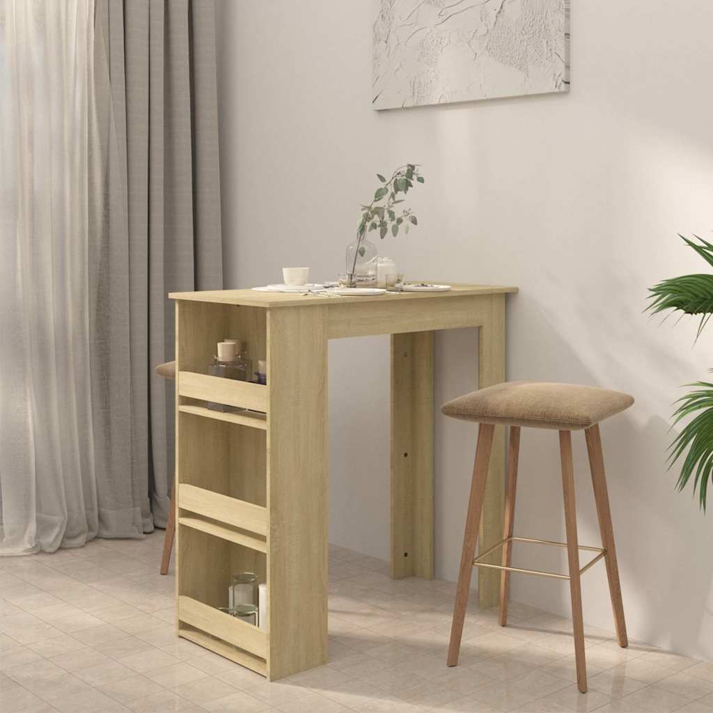 Τραπέζι Μπαρ με Ράφια Sonoma Δρυς 102x50x103,5 εκ. Επεξ. Ξύλο