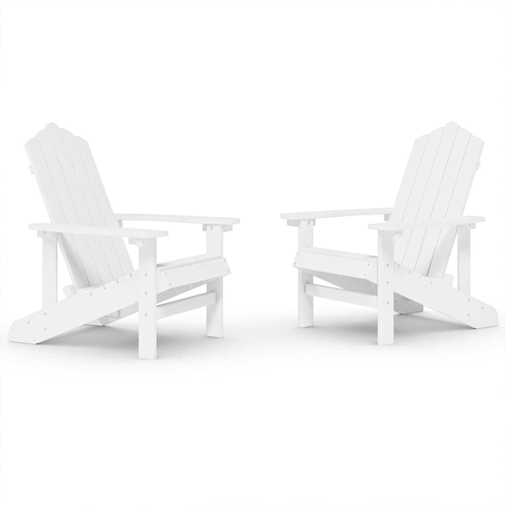 Καρέκλες Κήπου Adirondack 2 τεμ. Λευκές από HDPE – εικόνα προϊόντος 2