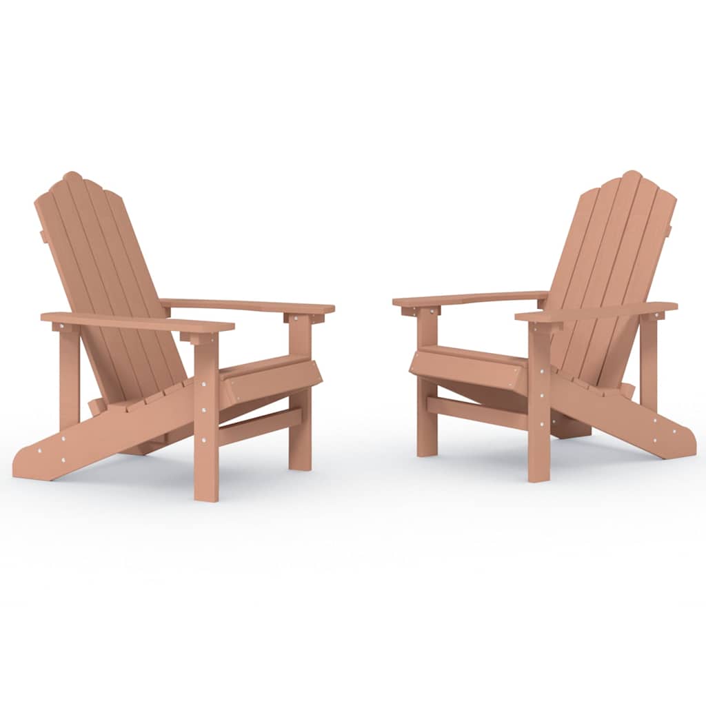 Καρέκλες Κήπου Adirondack 2 τεμ. Καφέ από HDPE – εικόνα προϊόντος 2