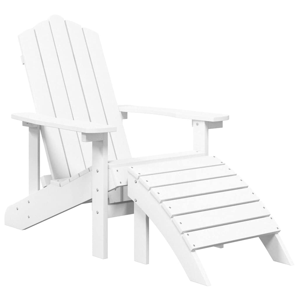 Καρέκλες Κήπου Adirondack 2 τεμ. Λευκές από HDPE με Υποπόδια – εικόνα προϊόντος 3