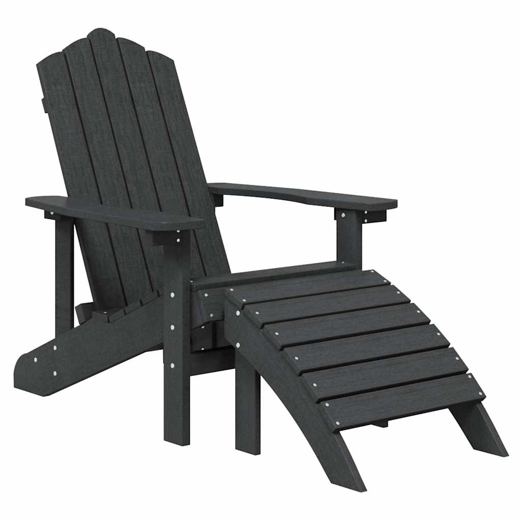 Καρέκλες Κήπου Adirondack 2 τεμ. Ανθρακί από HDPE με Υποπόδια – εικόνα προϊόντος 3