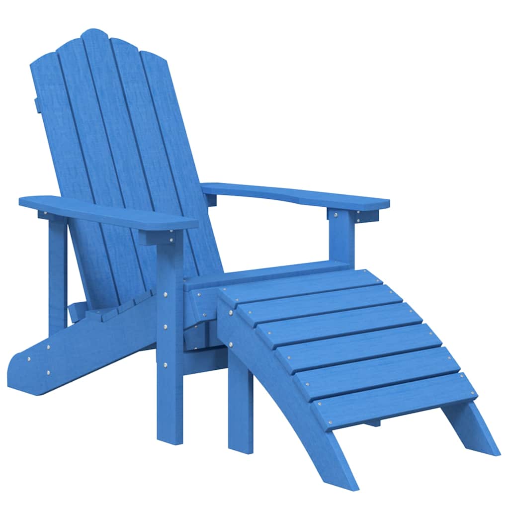 Καρέκλες Κήπου Adirondack 2 τεμ. Γαλάζιες από HDPE με Υποπόδια – εικόνα προϊόντος 3