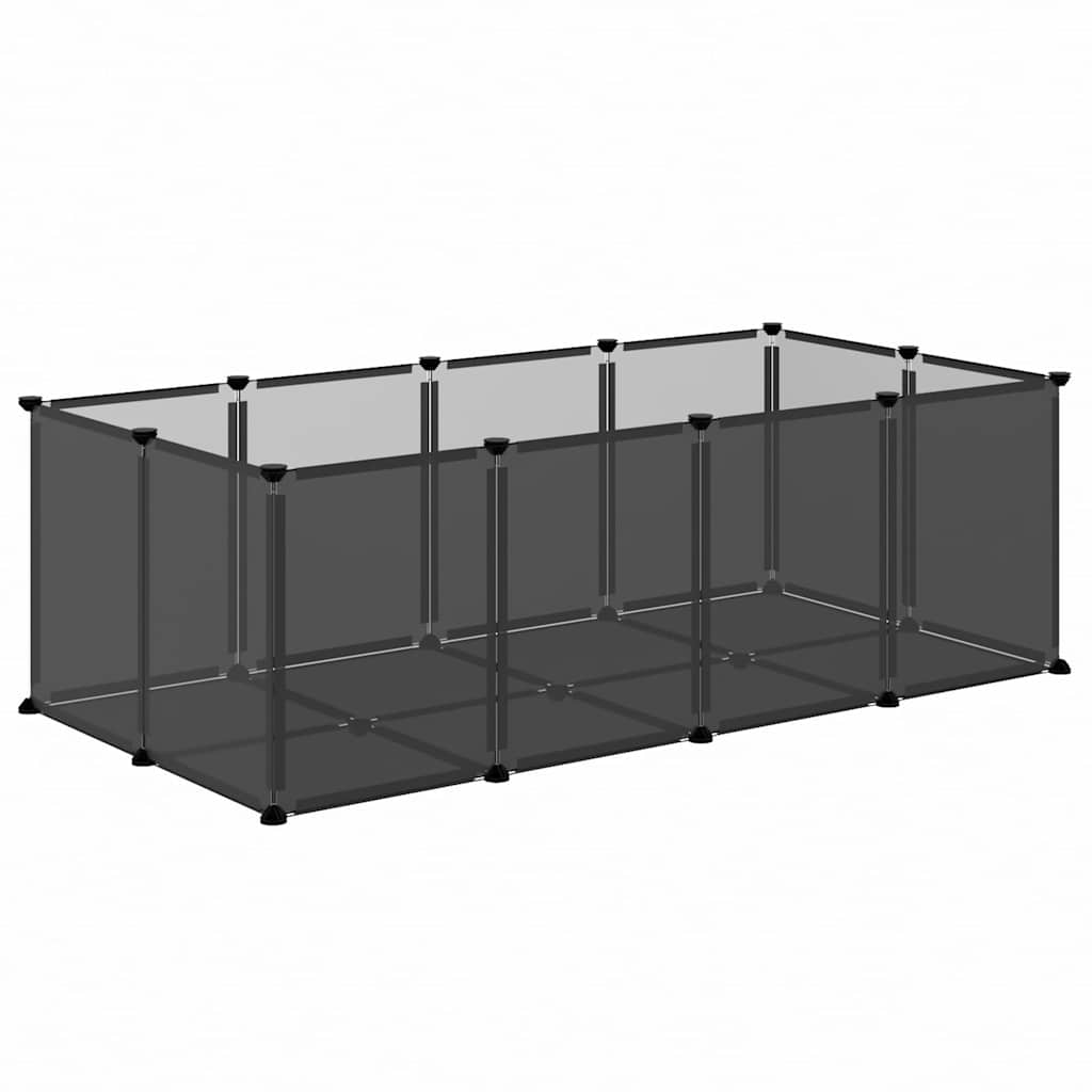 Κλουβί Μικρών Ζώων Μαύρο 144x74x46,5 εκ. Πολυπροπυλένιο/Ατσάλι