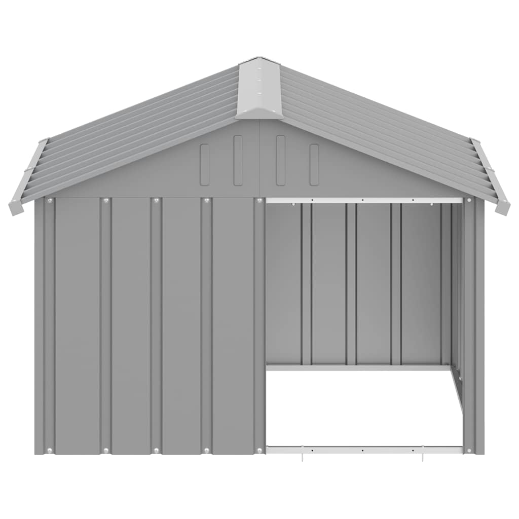Σπιτάκι Σκύλου Γκρι 116,5x103x81,5 εκ. Γαλβανισμένο Χάλυβα