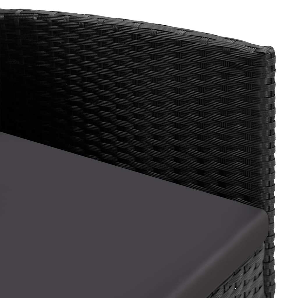 Καρέκλες Κήπου 4 τεμ. Μαύρες από Συνθετικό Ρατάν με Μαξιλάρια – εικόνα προϊόντος 6