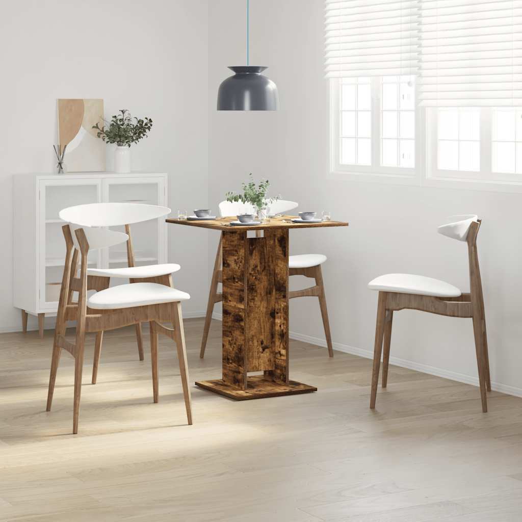 Τραπέζι Bistro Καπνιστή Δρυς 60x60x75 εκ από Επεξεργασμένο Ξύλο