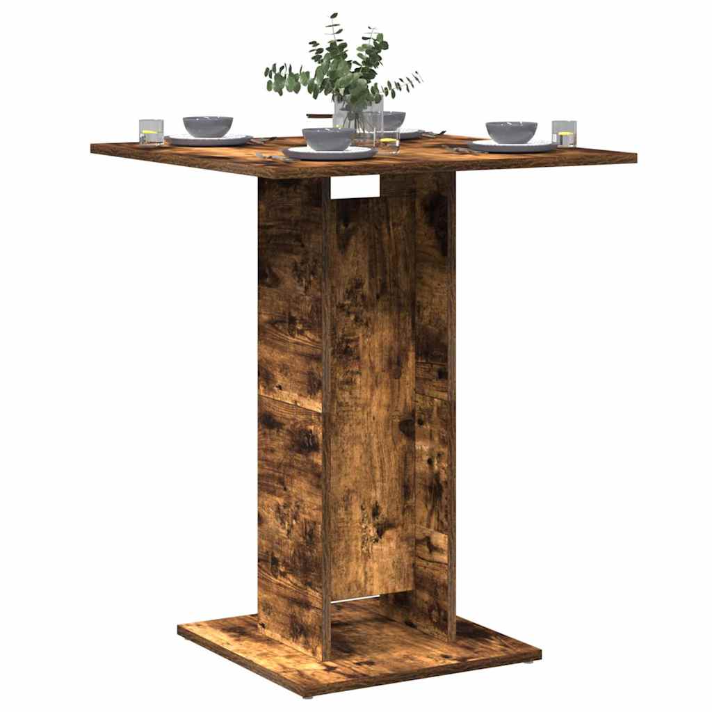 Τραπέζι Bistro Καπνιστή Δρυς 60x60x75 εκ από Επεξεργασμένο Ξύλο