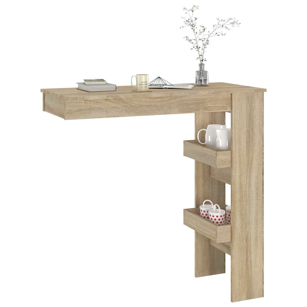 Τραπέζι Μπαρ Τοίχου Sonoma Δρυς 102x45x103,5 εκ. Επεξεργ. Ξύλο
