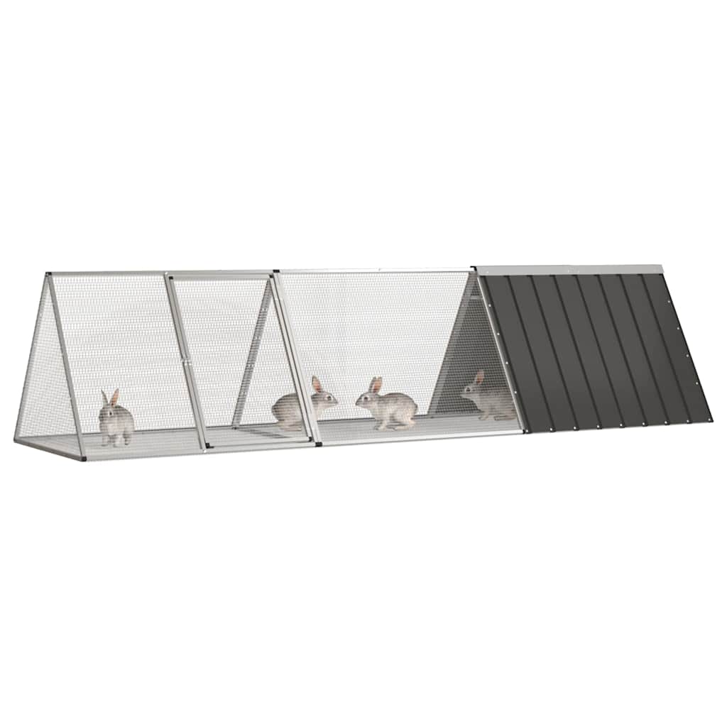 Κλουβί για Κουνέλι Ανθρακί 302,5x80,5x71 εκ. από Γαλβανισμένο Ατσάλι