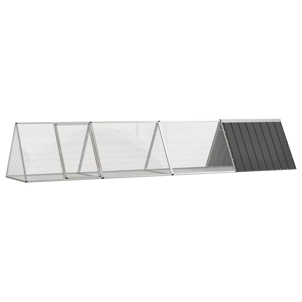 Κλουβί Κουνελιών Ανθρακί 403,5x80,5x71 εκ Γαλβανισμένος Χάλυβας