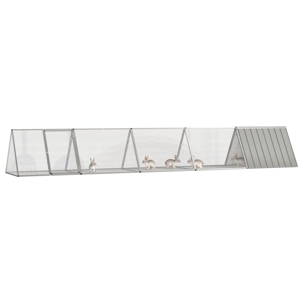 Κλουβί Κουνελιών Γκρι 504,5x80,5x71 εκ. Γαλβανισμένος Χάλυβας