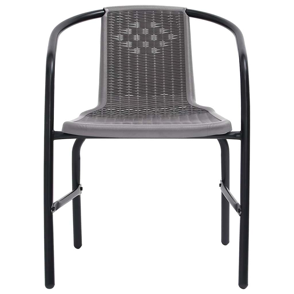 Καρέκλες Κήπου 6 τεμ. 110 κιλά από Πλαστικό Ρατάν & Ατσάλι – εικόνα προϊόντος 3