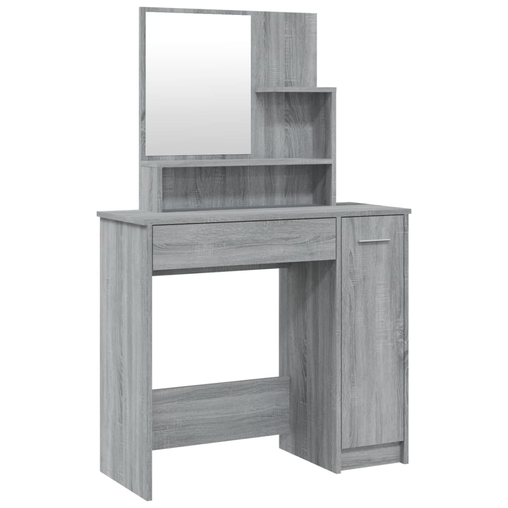 Μπουντουάρ με Καθρέφτη Γκρι Sonoma 86,5x35x136 εκ.