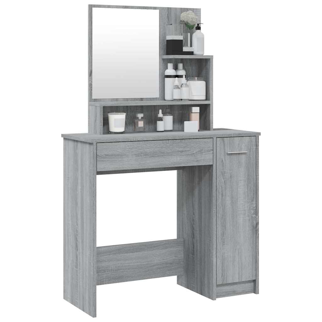 Μπουντουάρ με Καθρέφτη Γκρι Sonoma 86,5x35x136 εκ.