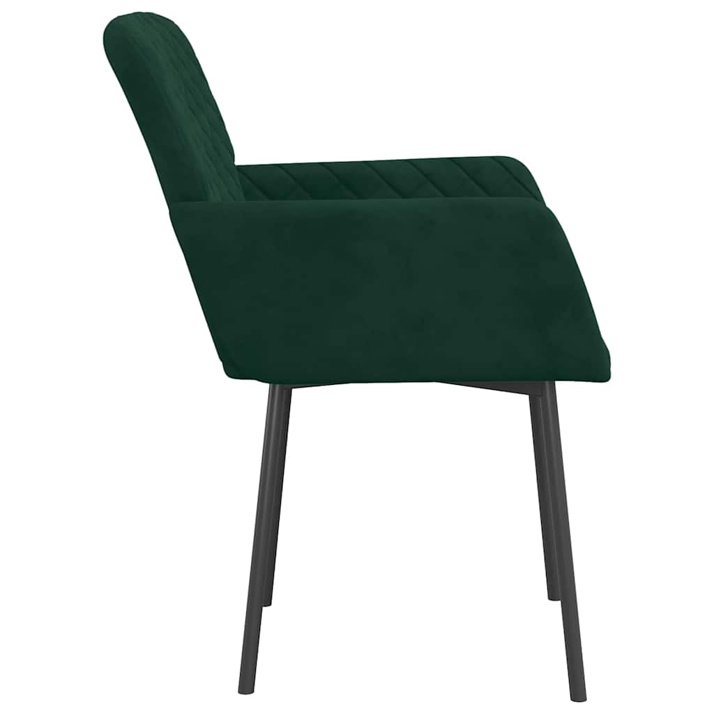 Καρέκλες Τραπεζαρίας 2 τεμ. Σκούρο Πράσινο Βελούδινες