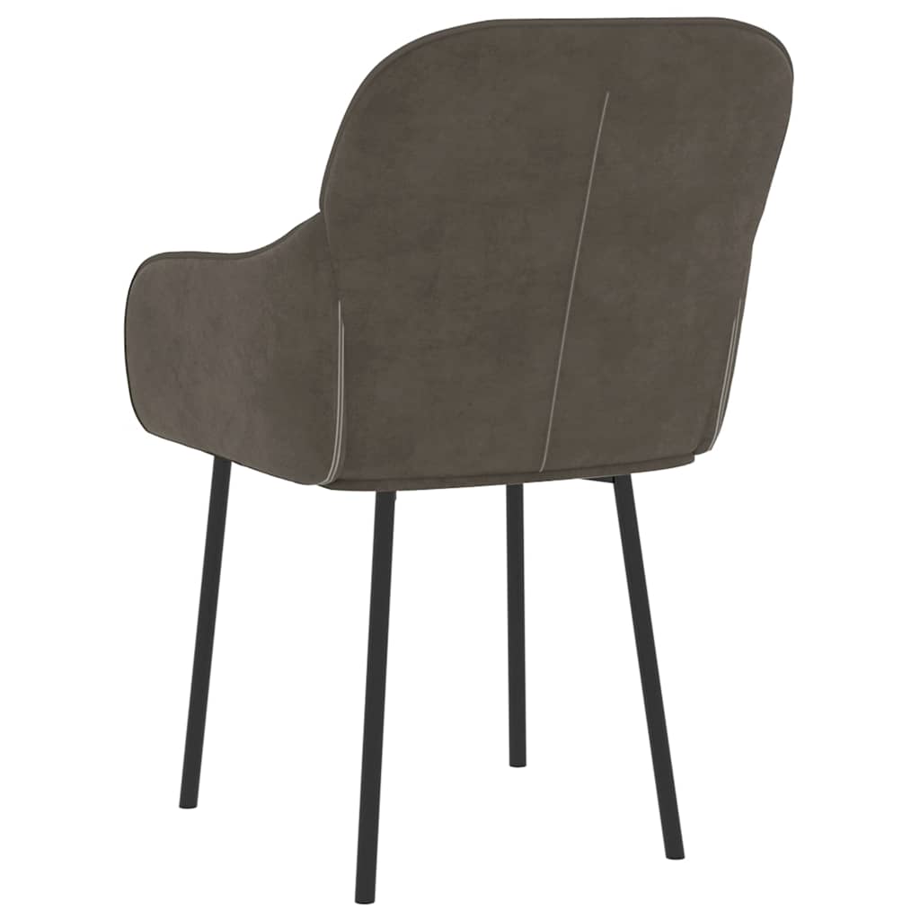 Καρέκλες Τραπεζαρίας 2 τεμ. Σκούρο Γκρι Βελούδινες