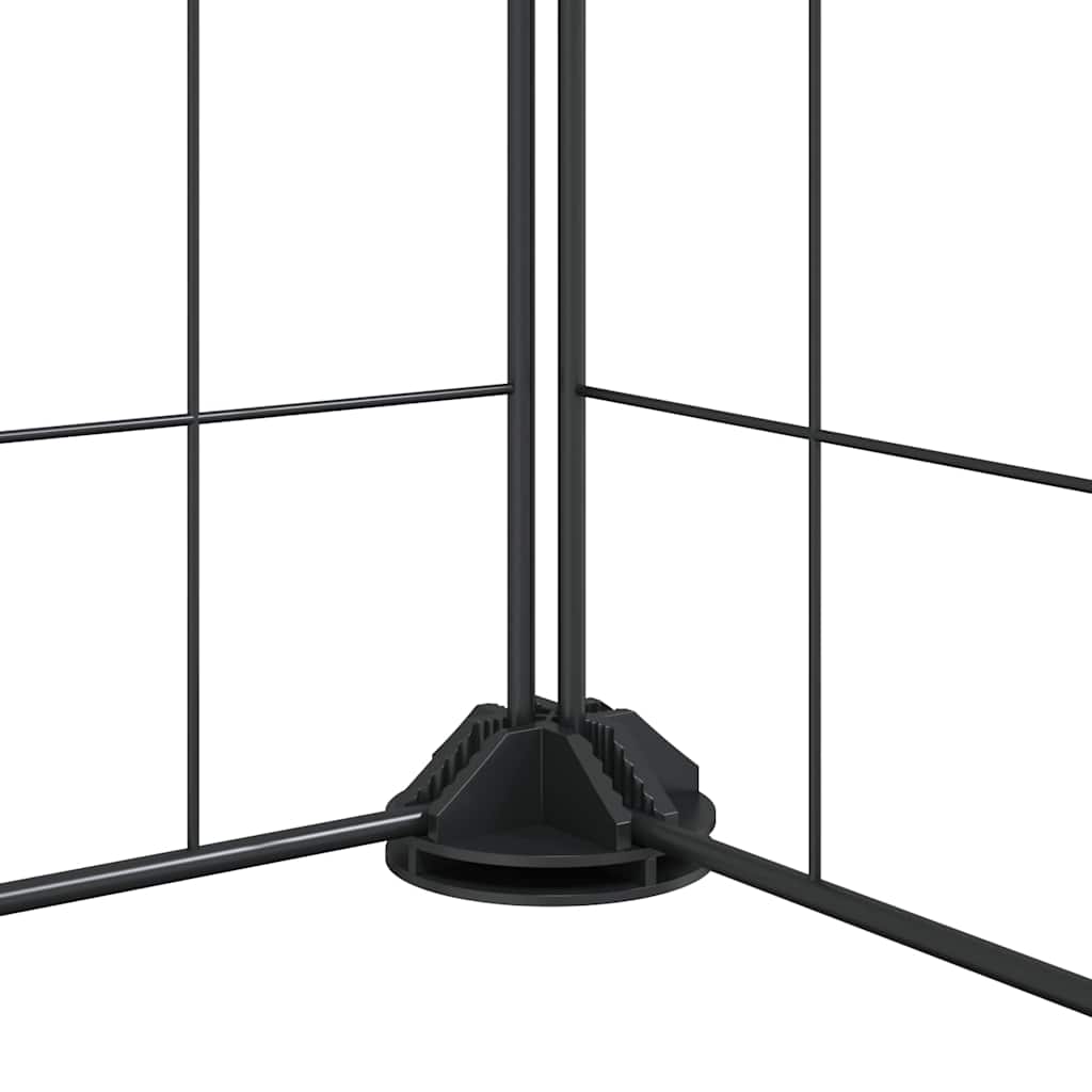 Κλουβί Κατοικίδιων 8 Πάνελ με Πόρτα Μαύρο Ατσάλι 70x70x35 εκ.