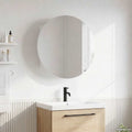 Ντουλάπι Μπάνιου με Στρογγυλό Καθρέφτη&LED Λευκό 40x40x17,5 εκ.