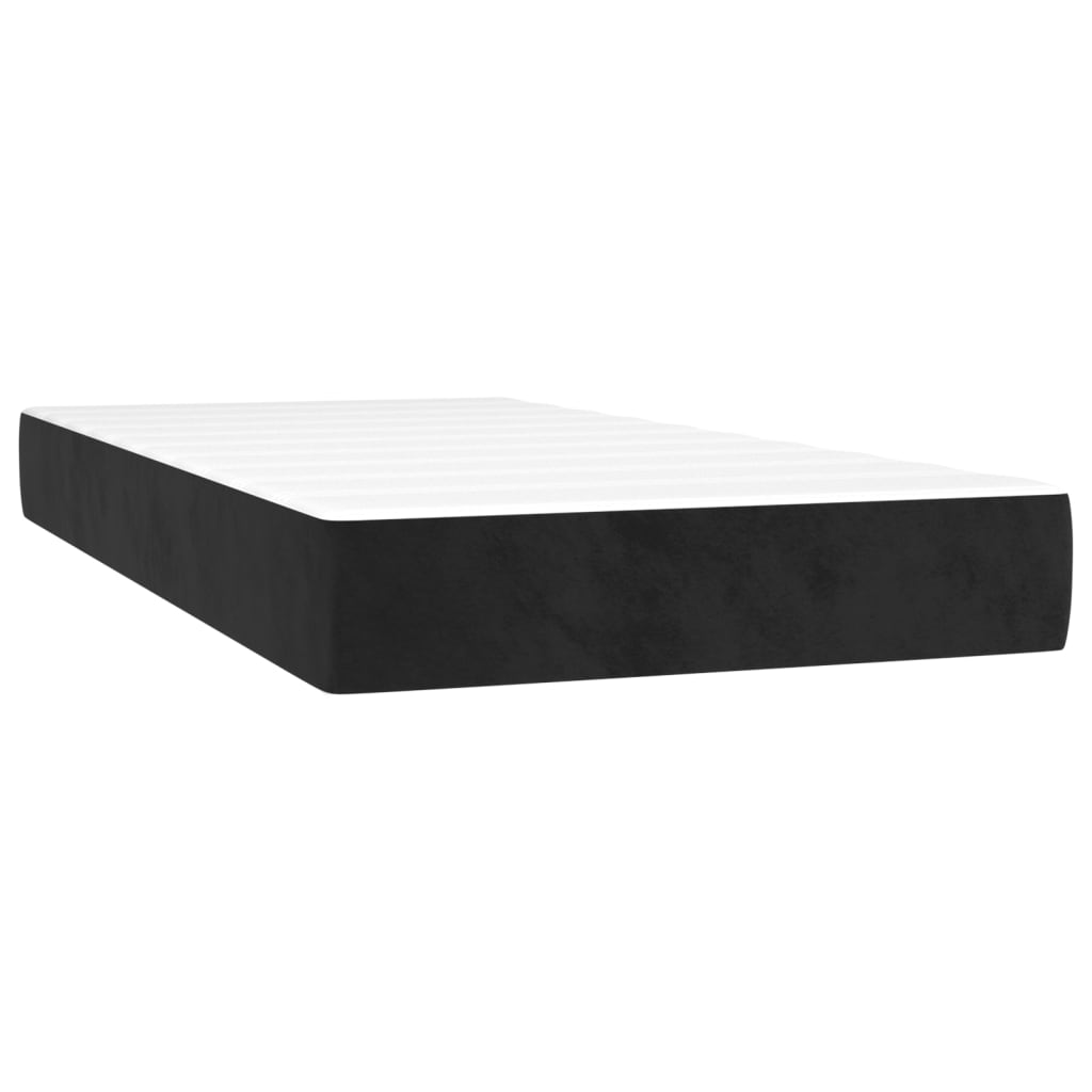 Στρώμα με Pocket Springs Μεσαίας Σκληρότητας Μαύρο 90x190x20 εκ. Βελούδινο