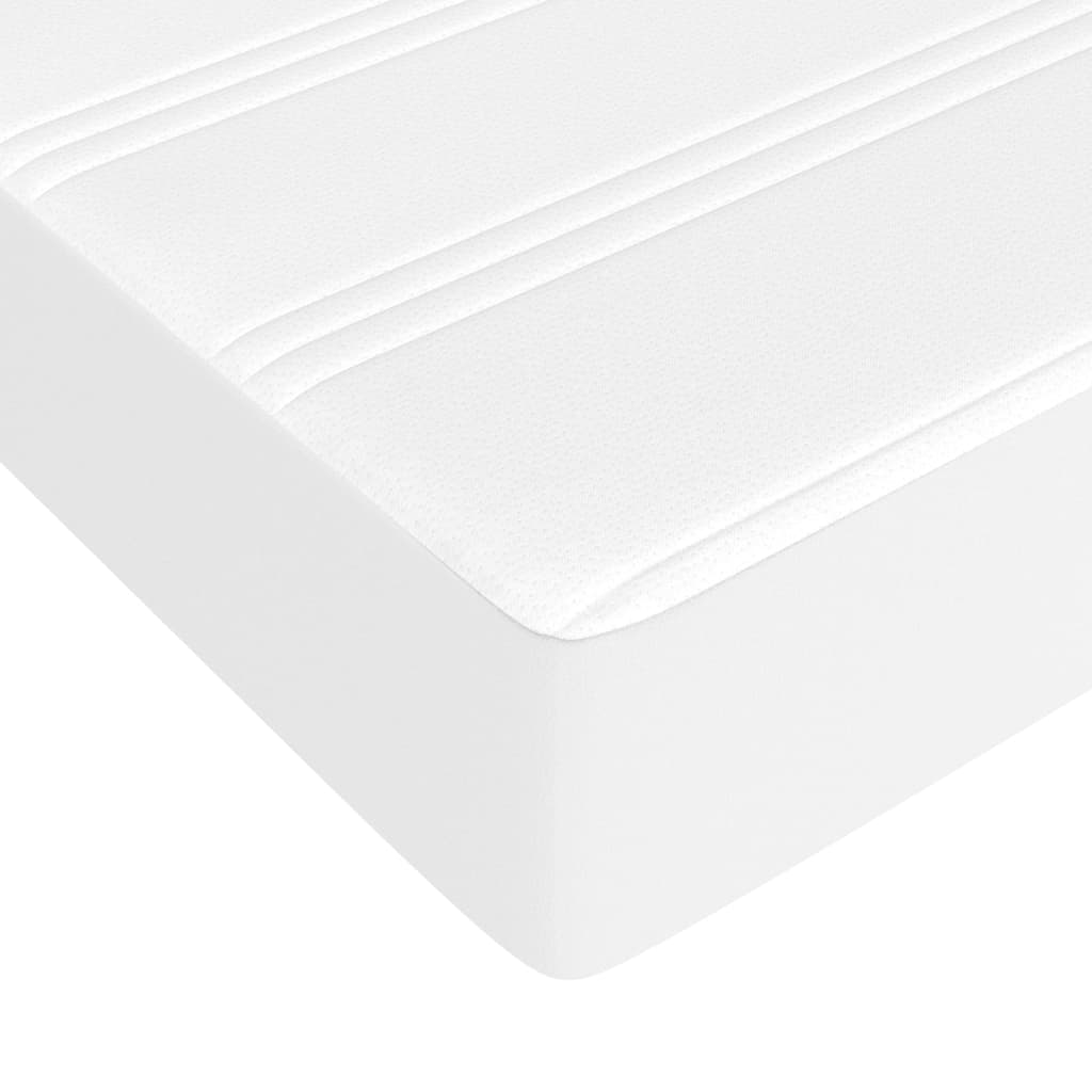 Στρώμα με Pocket Springs Μεσαίας Σκληρότητας Λευκό 90x200x20 εκ. Συνθετικό Δέρμα