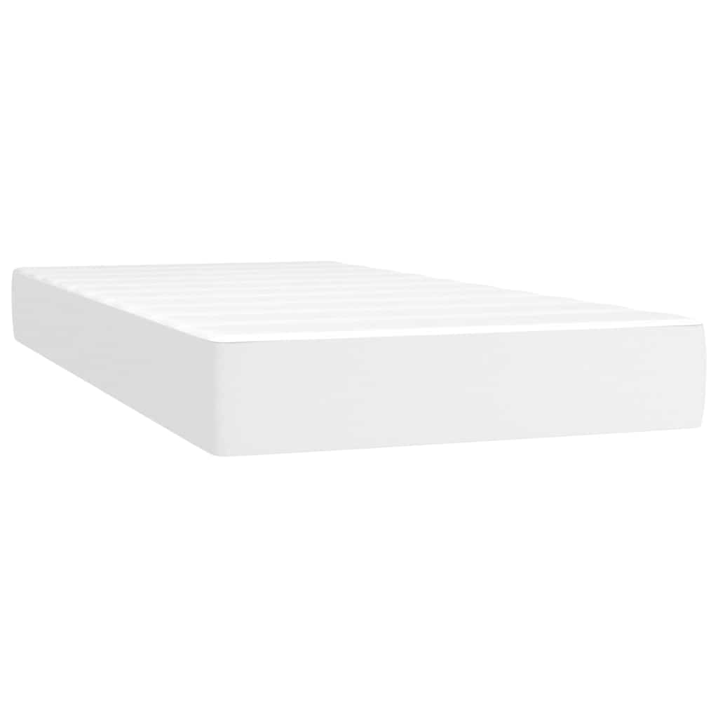Στρώμα με Pocket Springs Μεσαίας Σκληρότητας Λευκό 100x200x20 εκ. Συνθετικό Δέρμα