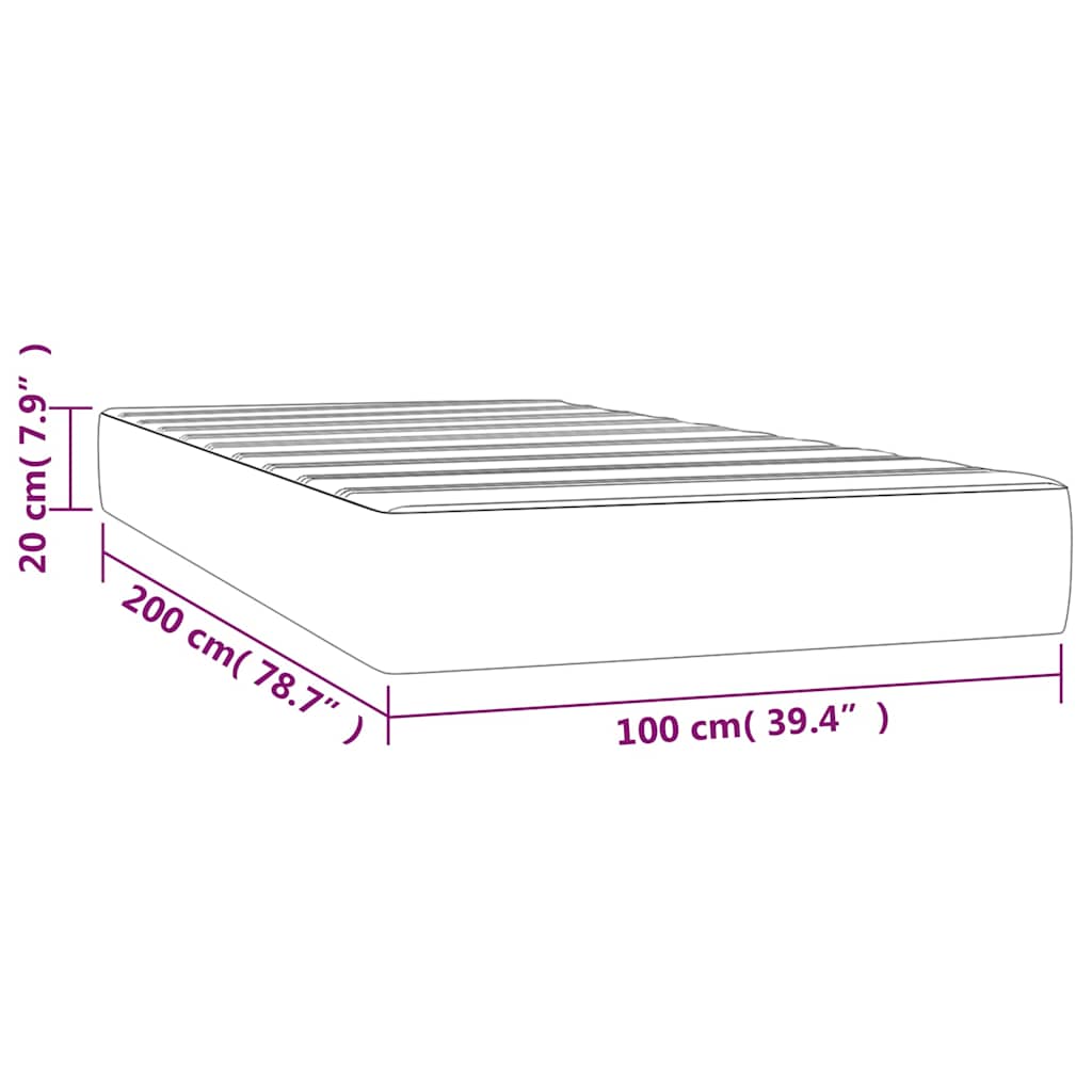 Στρώμα με Pocket Springs Μεσαίας Σκληρότητας Λευκό 100x200x20 εκ. Συνθετικό Δέρμα