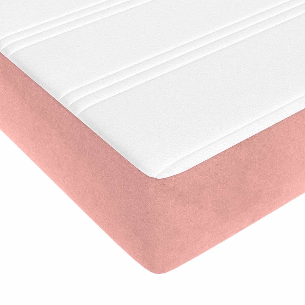 Στρώμα με Pocket Springs Μεσαίας Σκληρότητας Ροζ 180x200x20 εκ. Βελούδινο